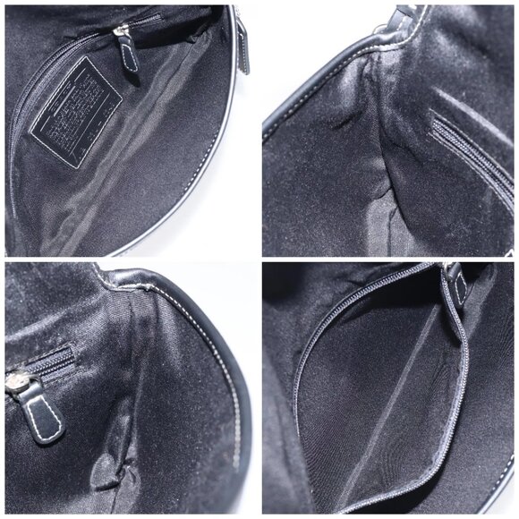 Coach Signature Hand Bag Canvas Gray Black Auth - Picture 15 of 16